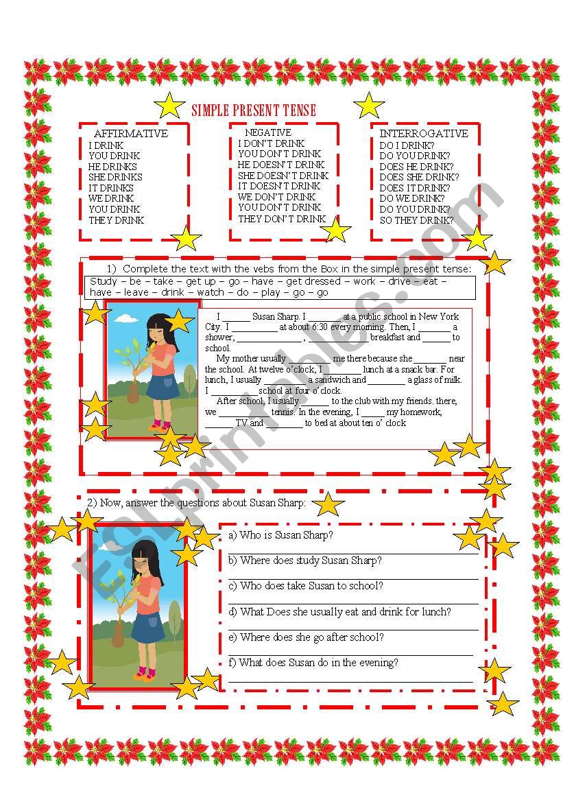 SIMPLE PRESENT TENSE worksheet