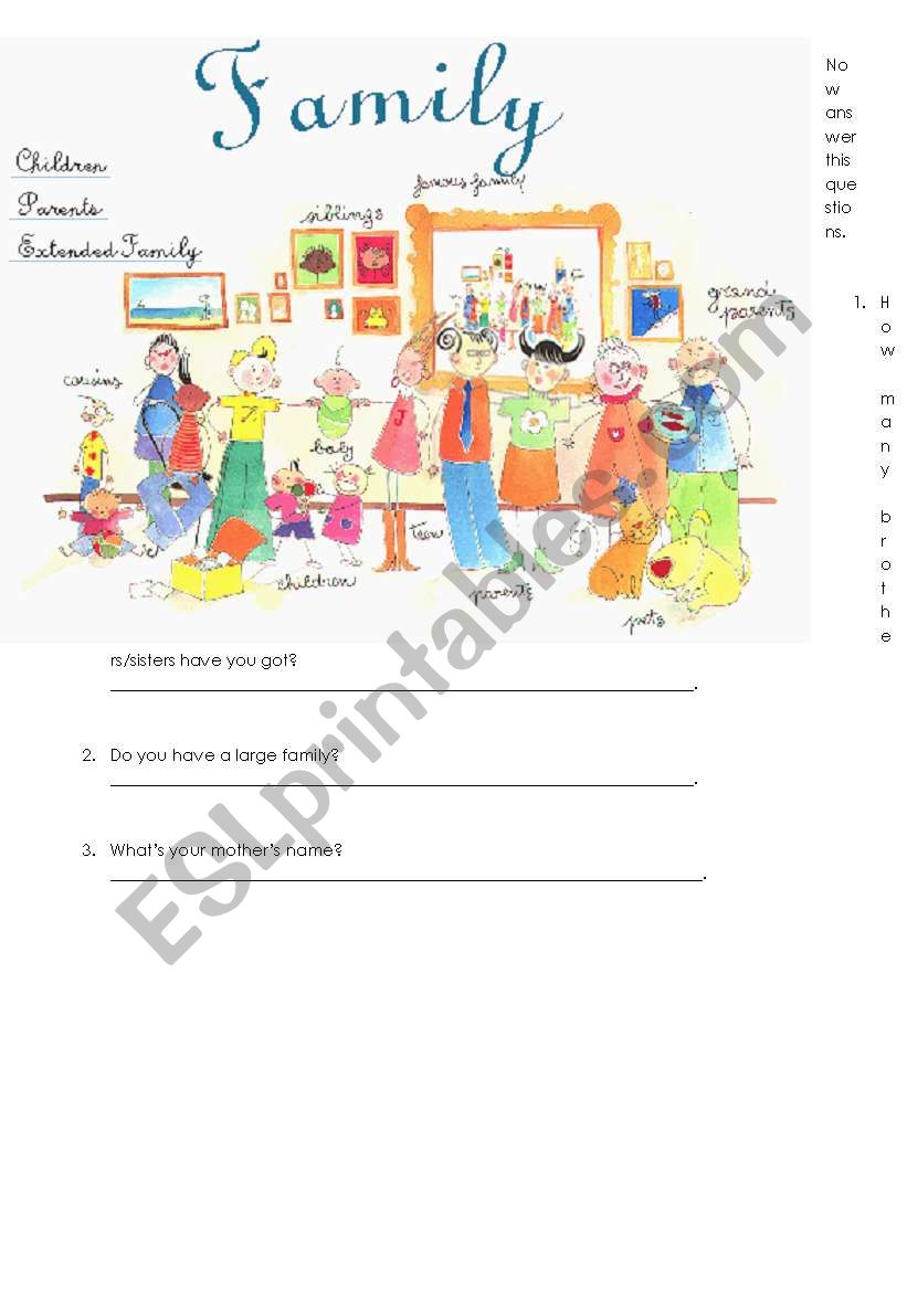 family worksheet