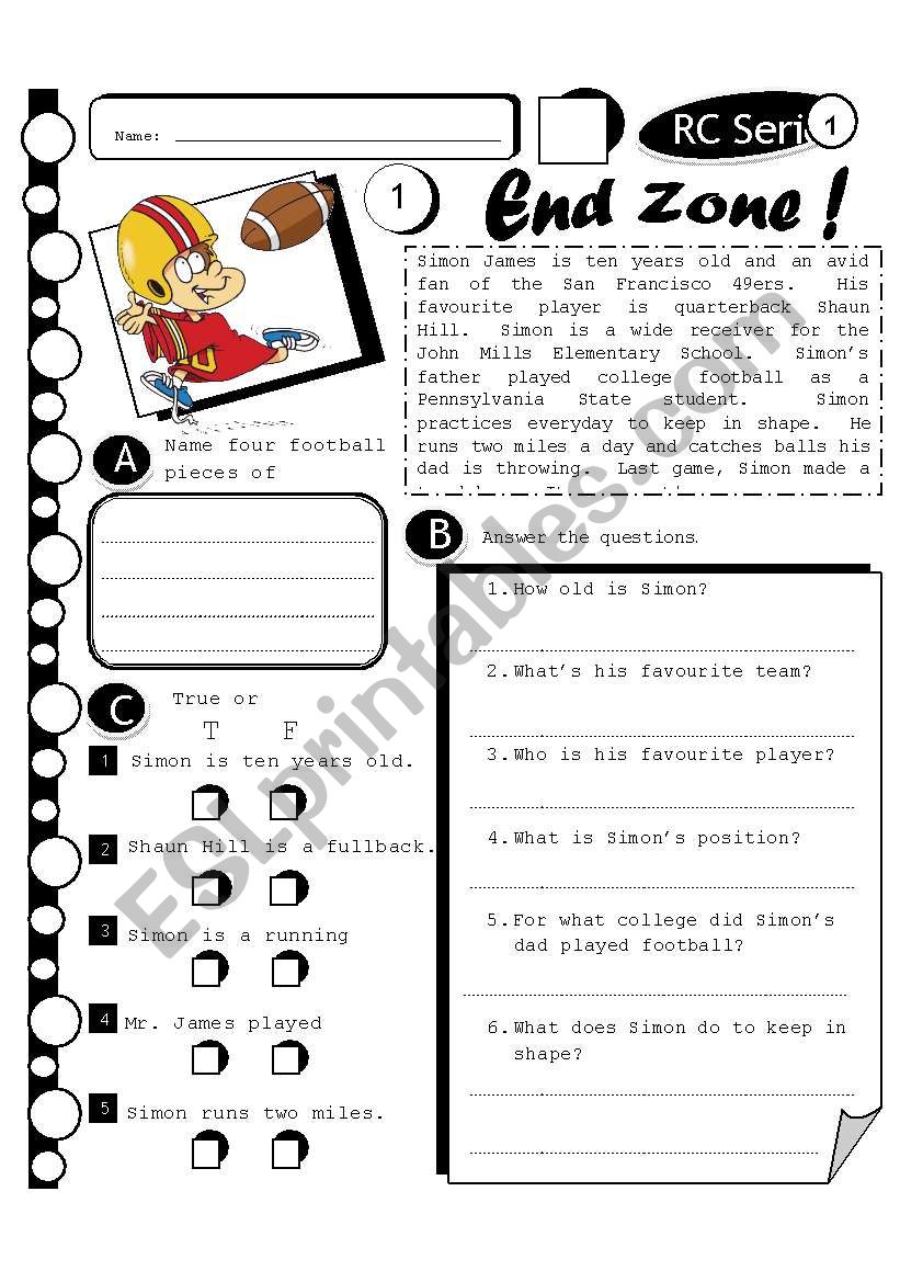RC Series 13 - End Zone (Fully Editable + Answer Key)