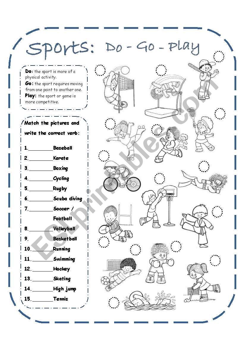 Sports (do, go, play) + Answer key