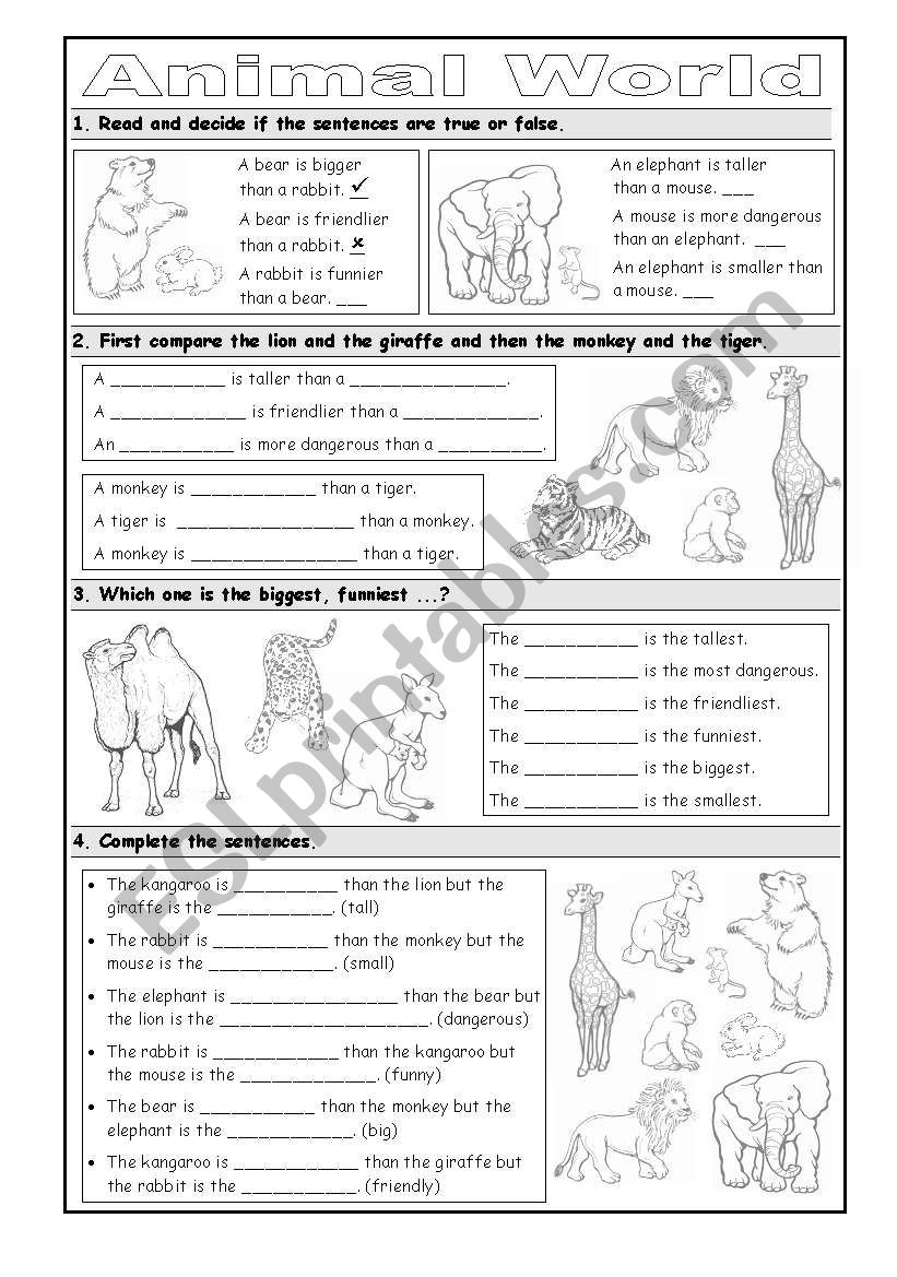 Animal World: Comparatives & Superlatives