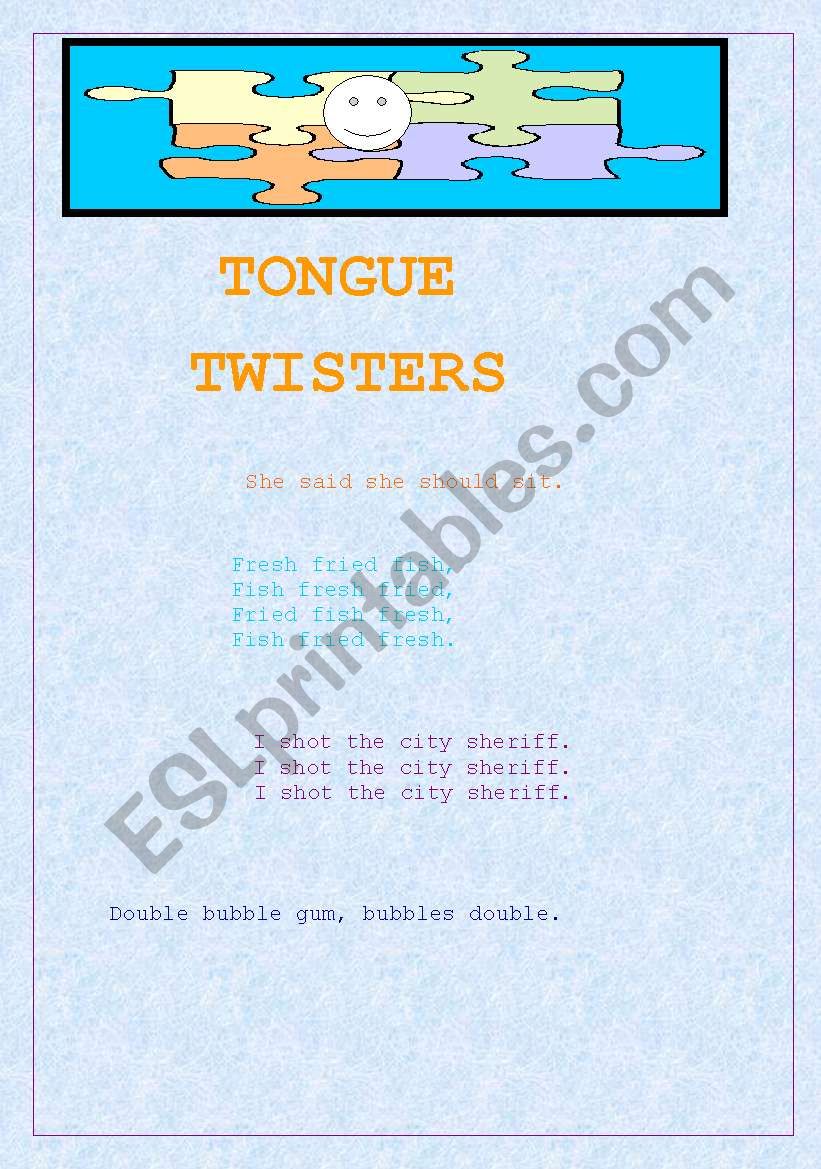 Tongue Twisters worksheet