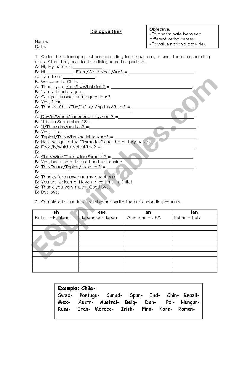 Know about other cultures worksheet