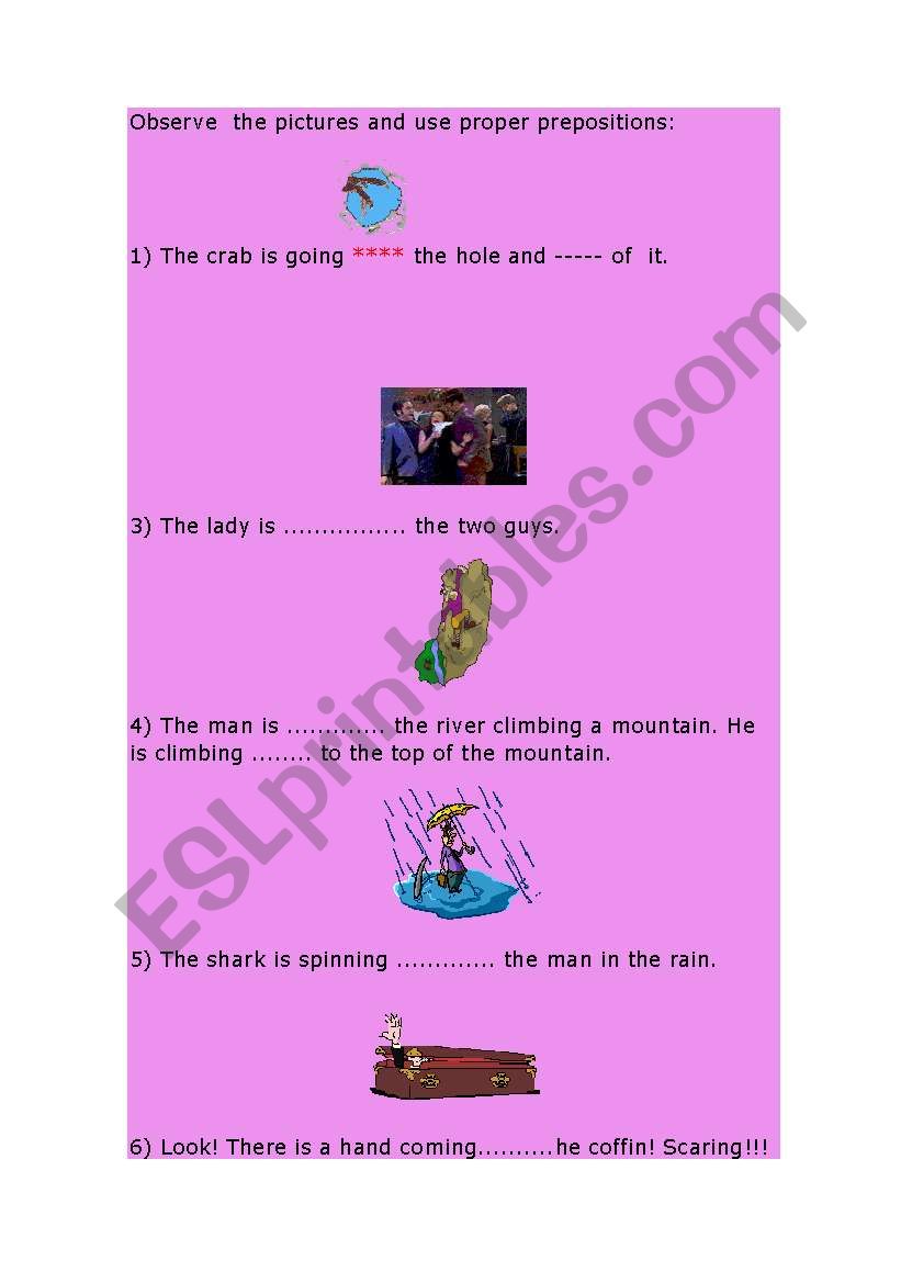 PREPOSITIONS worksheet