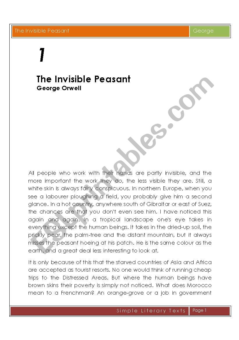 reading and vocabulary practice- george orwell