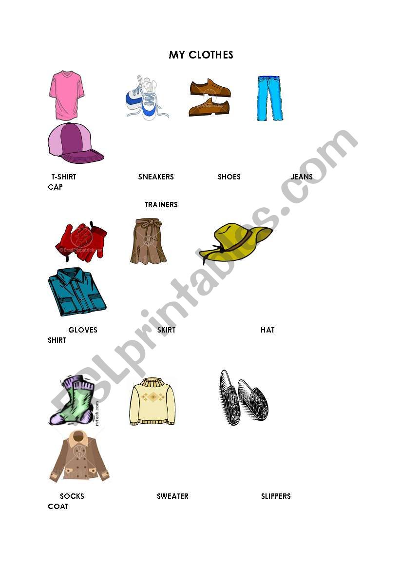 My Clothes worksheet