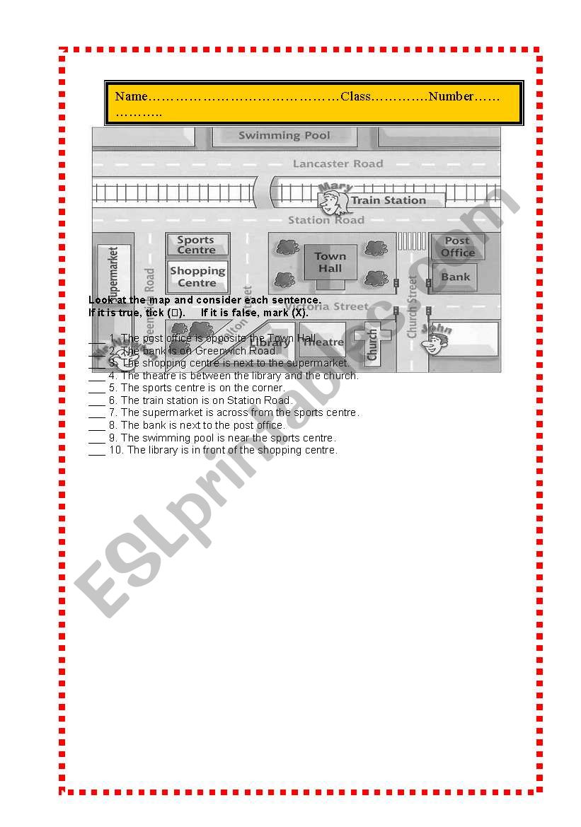 Direction worksheet