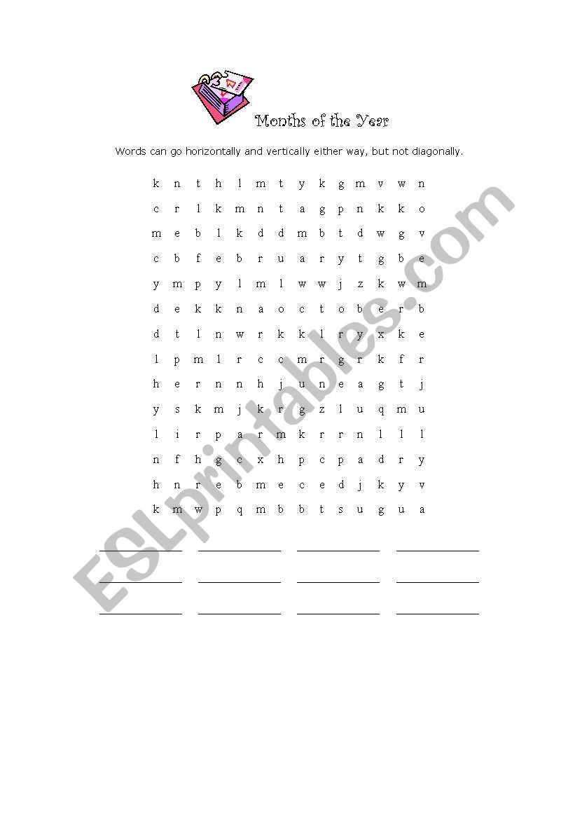 MONTHS OF THE YEAR worksheet