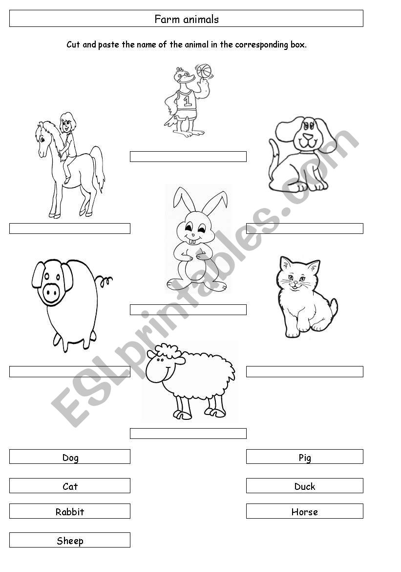 farm animals worksheet