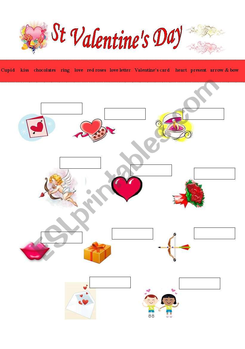 St Valentines Day worksheet