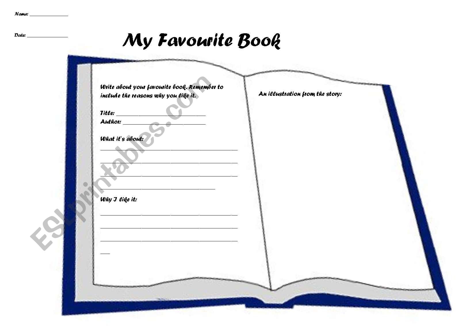 My Favorite Book Template