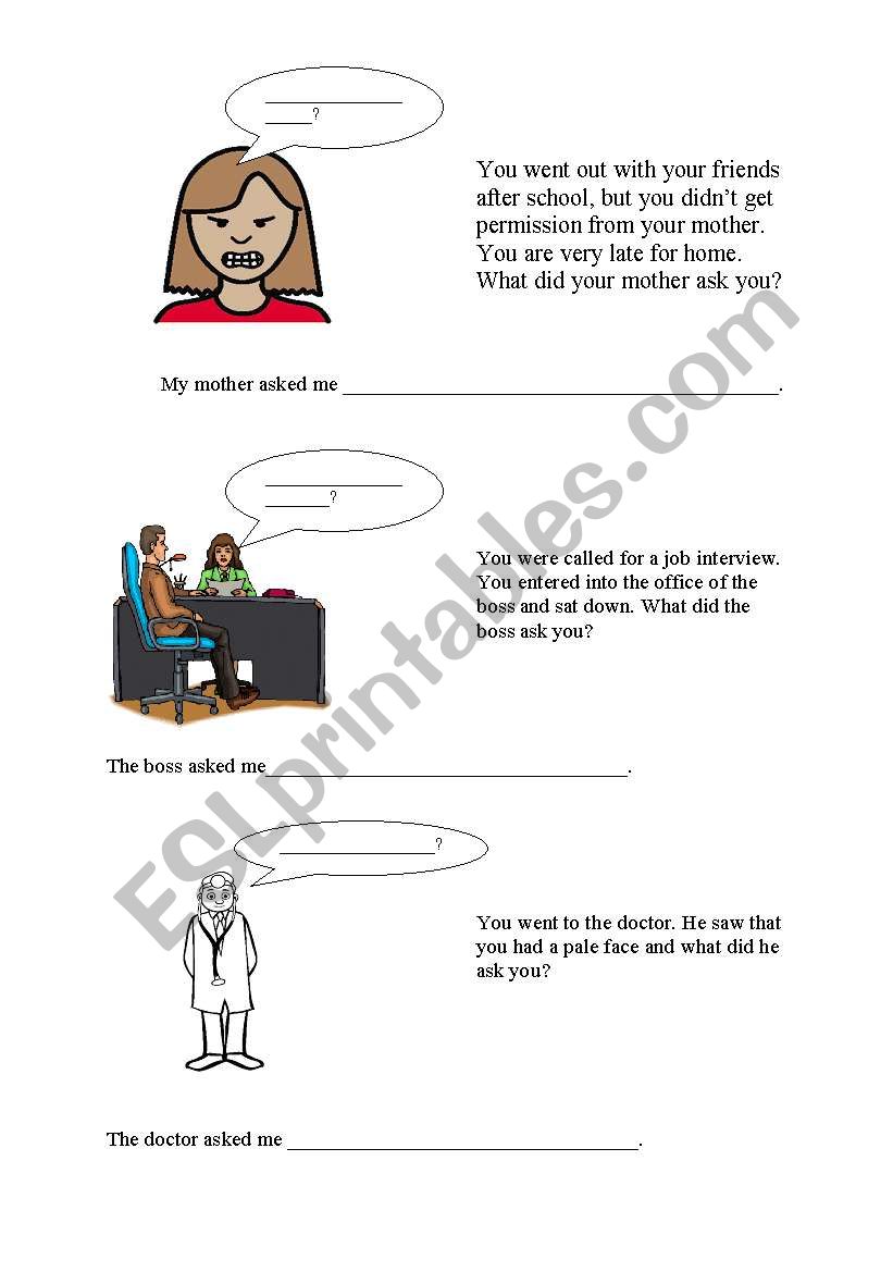 Indirect Speech / Meaningful Drills