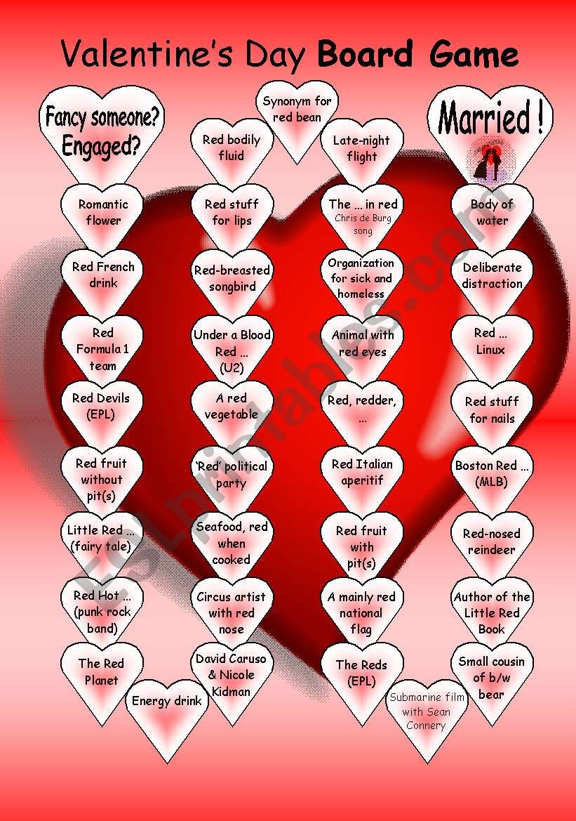Board Game - Valentines Day worksheet