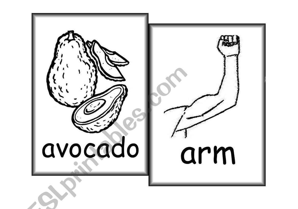 letter a flash cards  worksheet