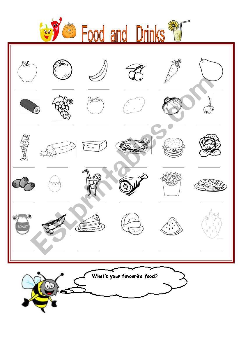 Food and Drinks worksheet