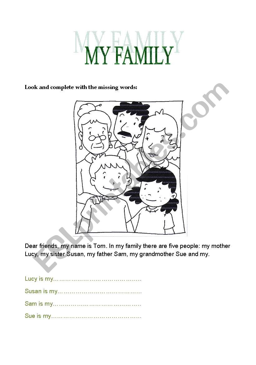 my family worksheet