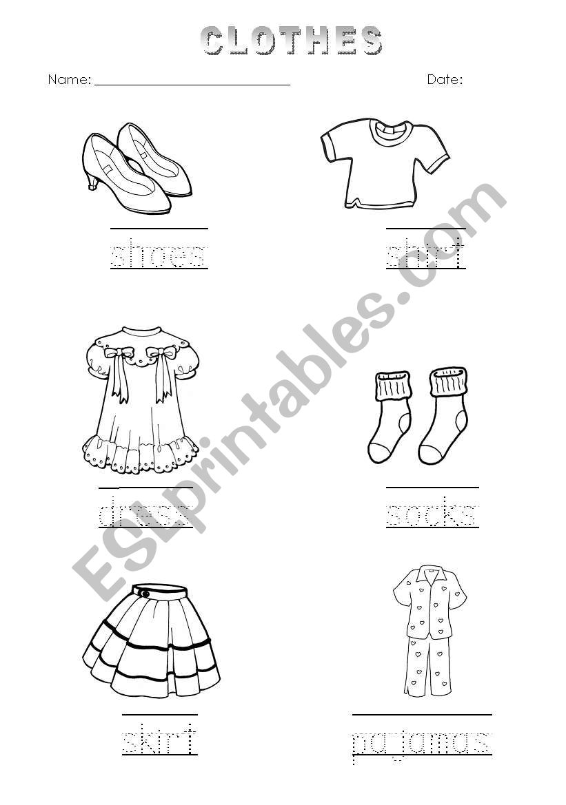 Tracing and colouring worksheet