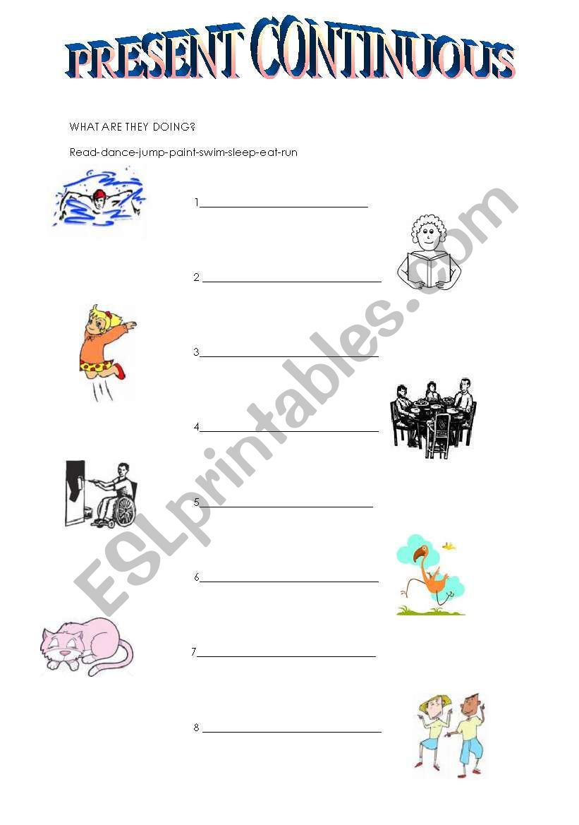 Present Continuous worksheet