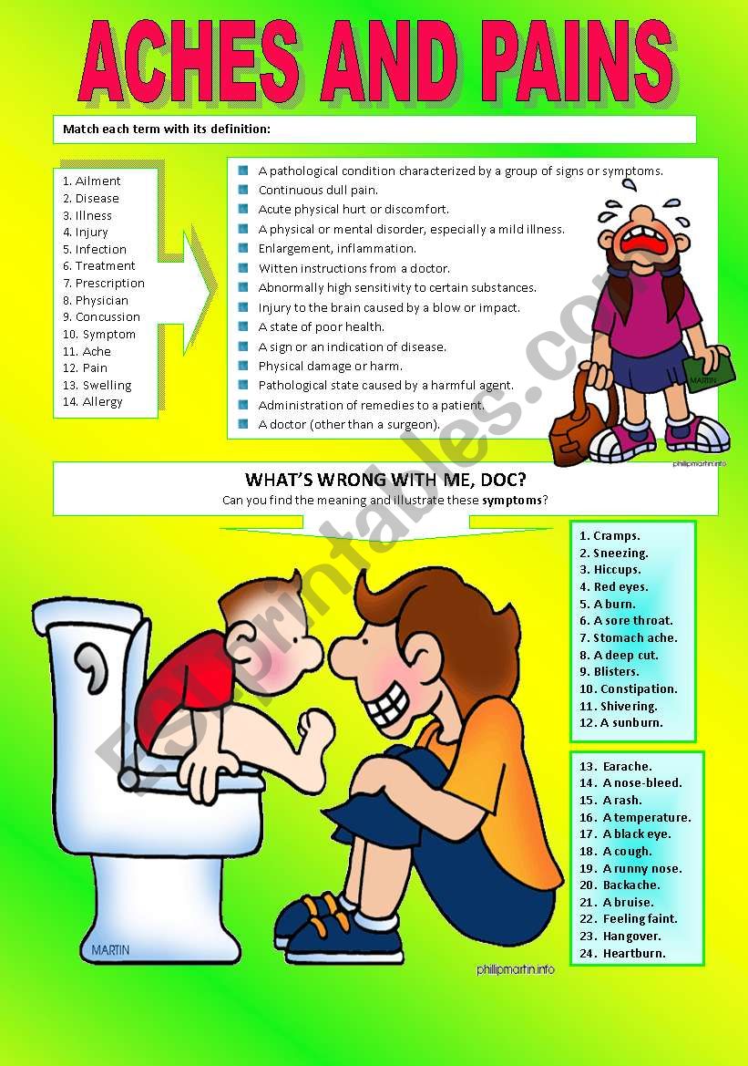 HEALTH PROBLEMS worksheet