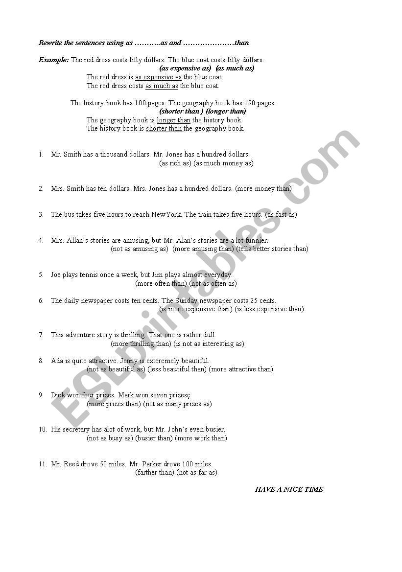 comparatives adjectives adverbs