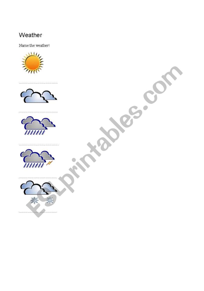 Weather worksheet