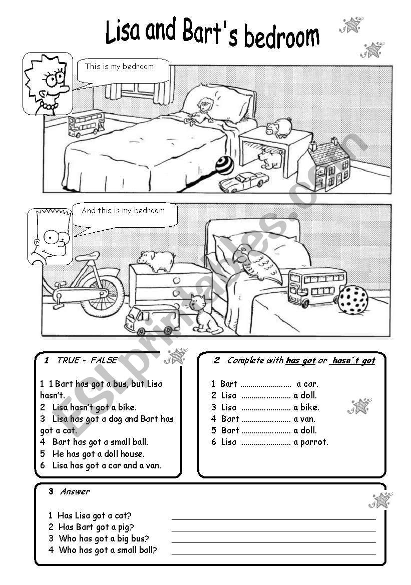 HAS GOT - B&W worksheet