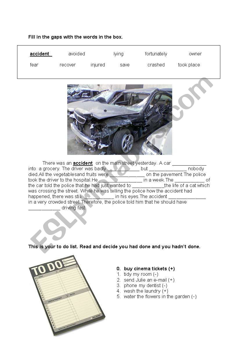 past perfect worksheet worksheet