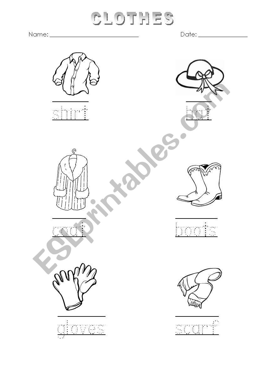 Tracing and colouring - 2 worksheet