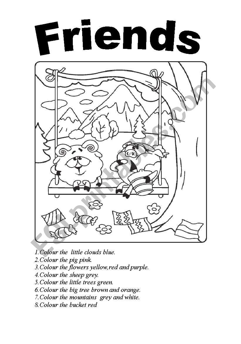 Friends(colours) worksheet