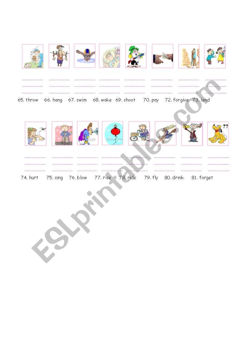 irregular verbs (3) worksheet