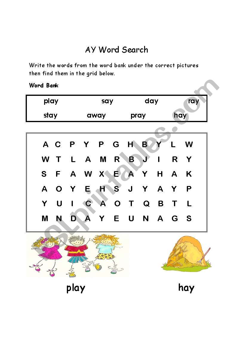 AY Words worksheet