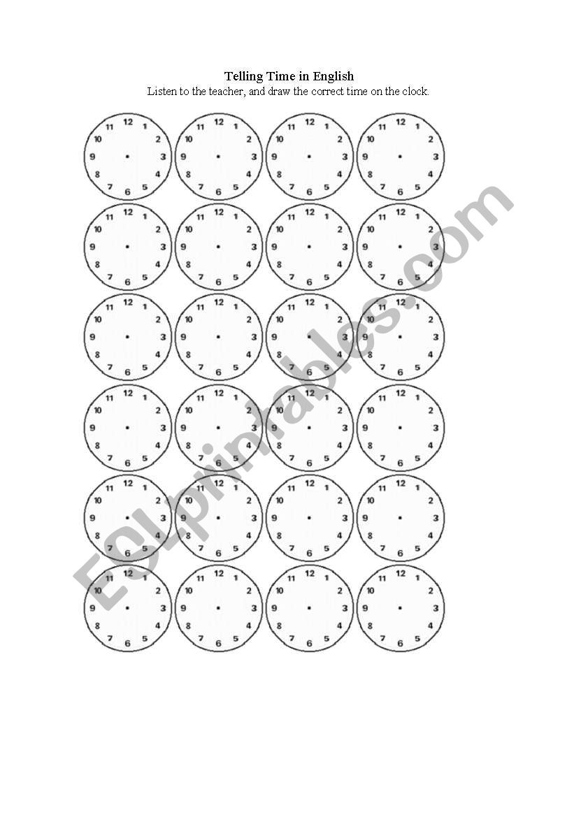 Telling Time  worksheet