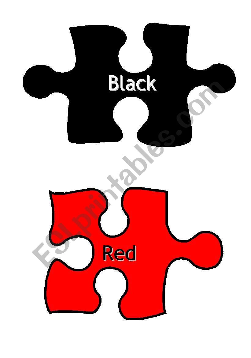 Coloured Puzzle Pieces worksheet