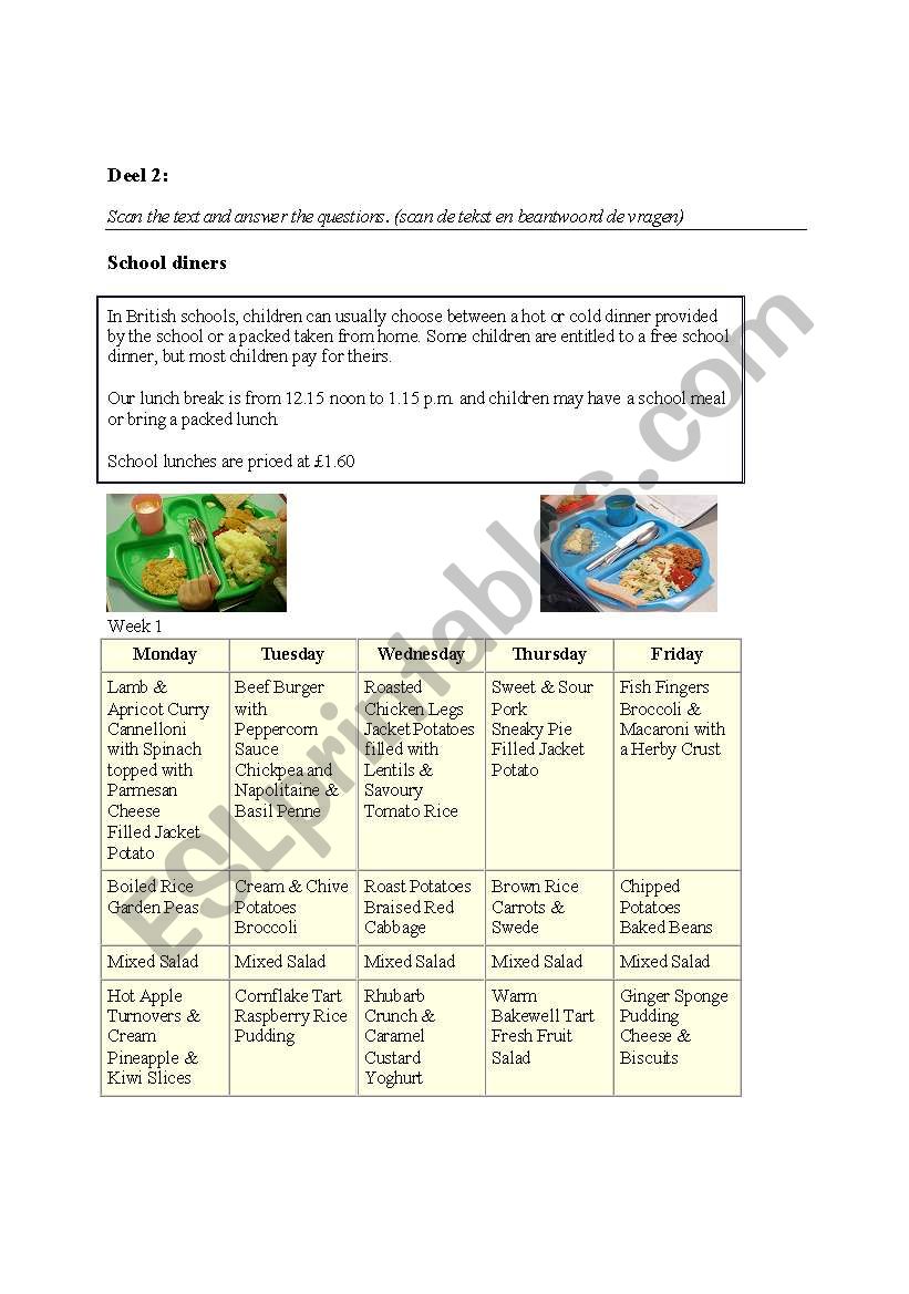 reading test 2 worksheet