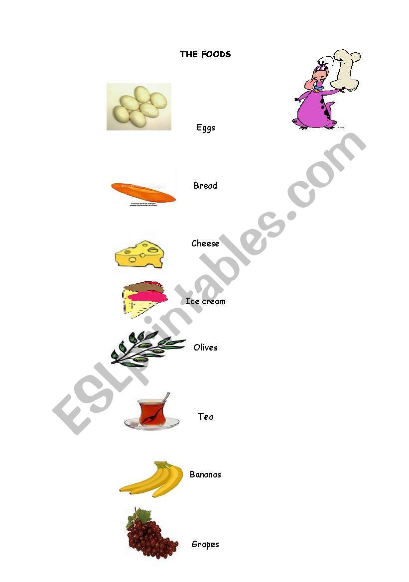 foods worksheet