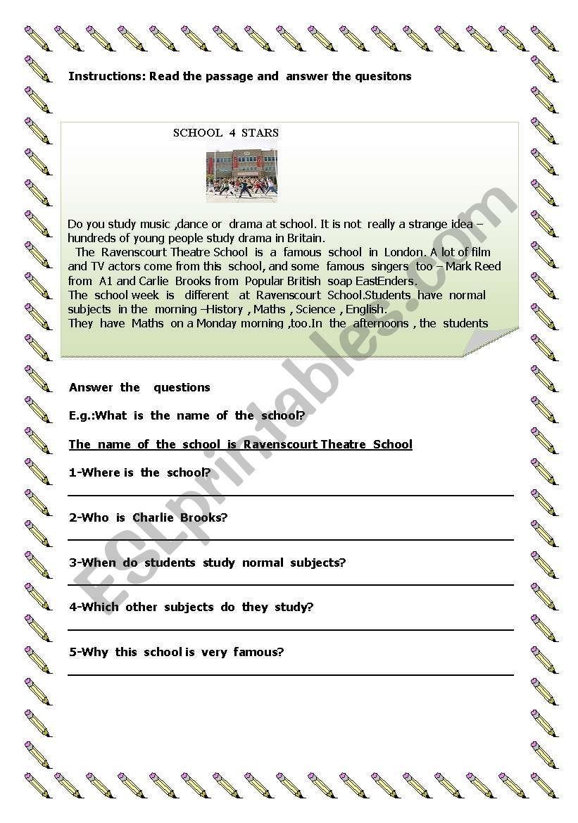 Reading-SCHOOL worksheet