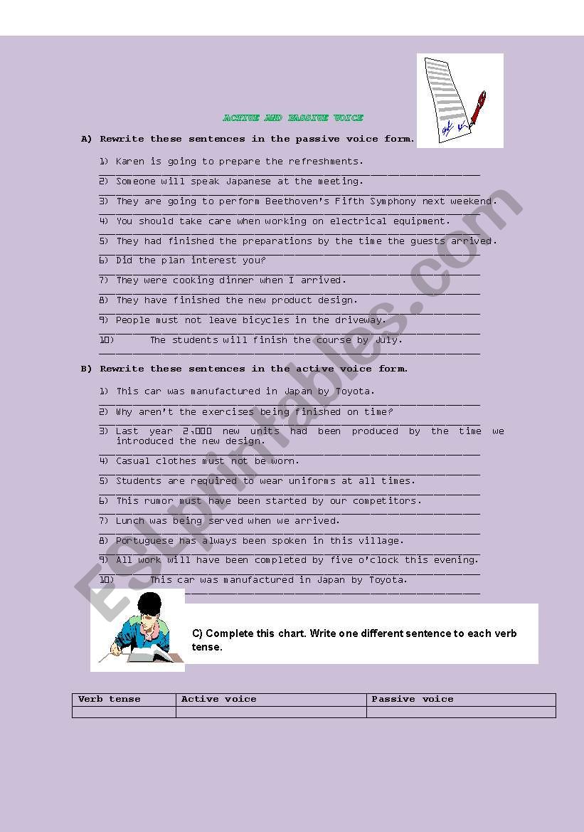 Passive voice practice worksheet