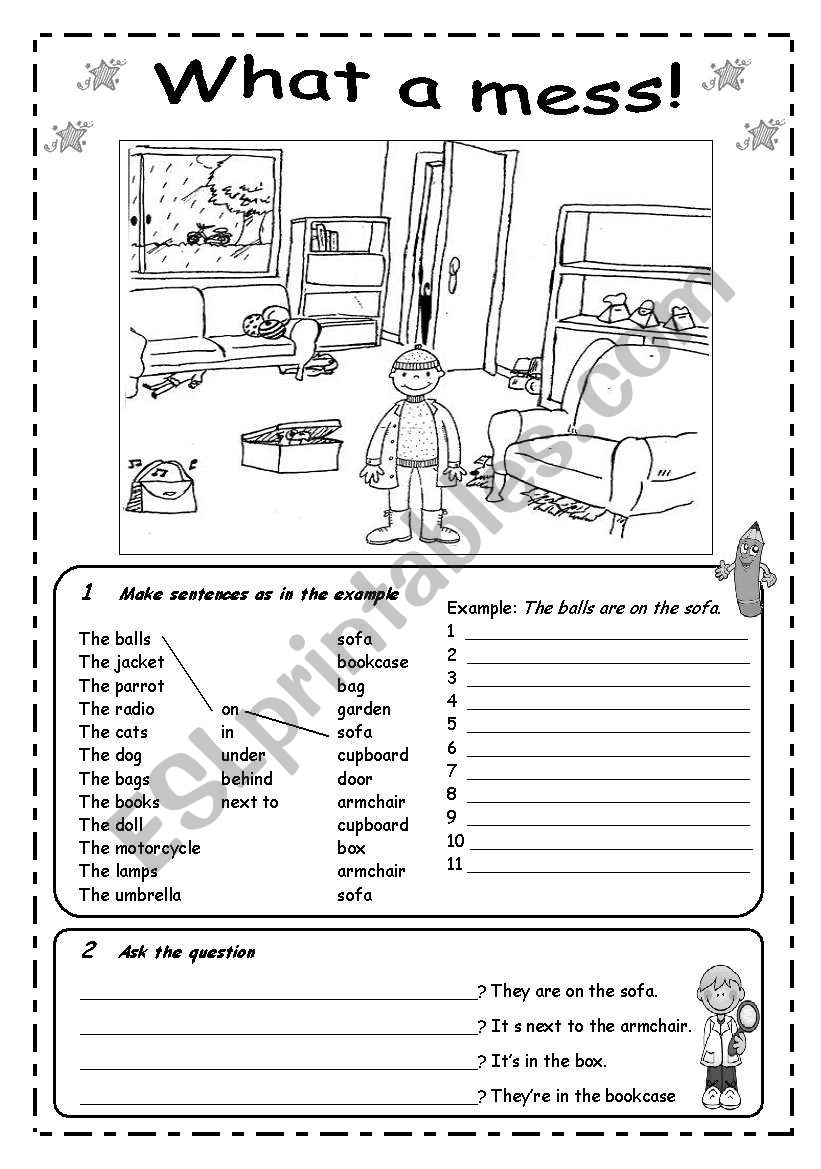 TO BE + PREPOSITIONS 2 worksheet