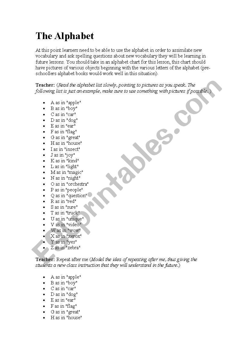 alphabet worksheet