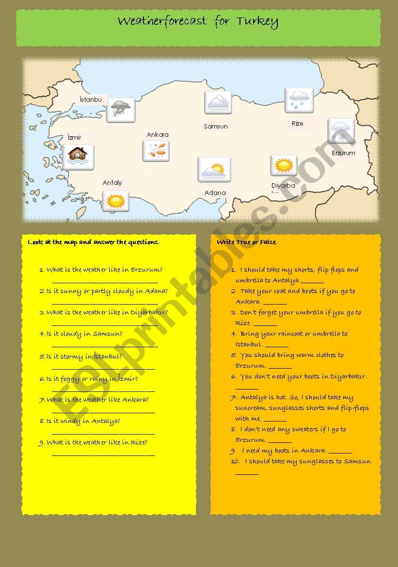 Weather Conditions worksheet