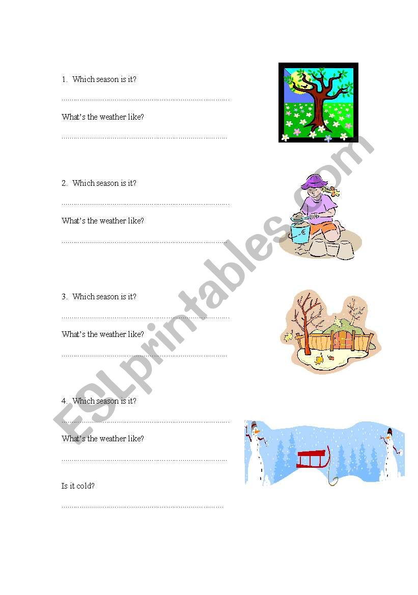 seasons worksheet