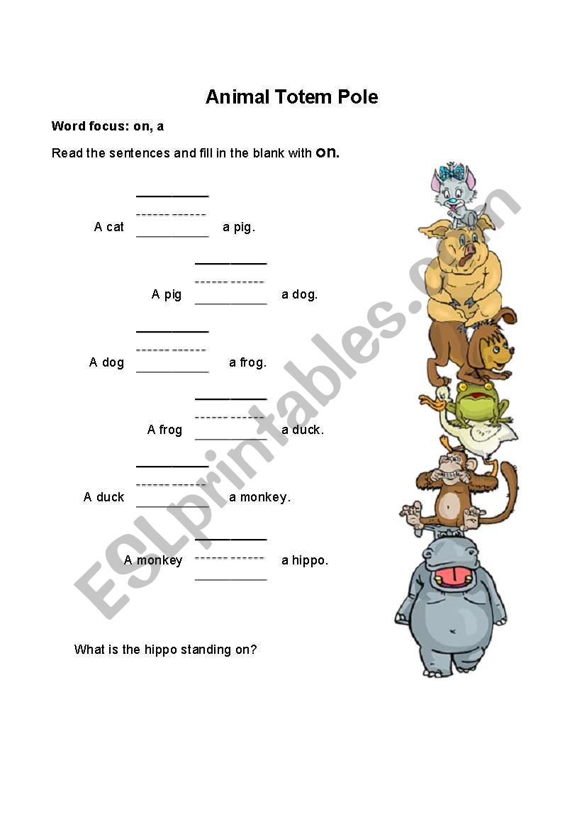 Animals worksheet