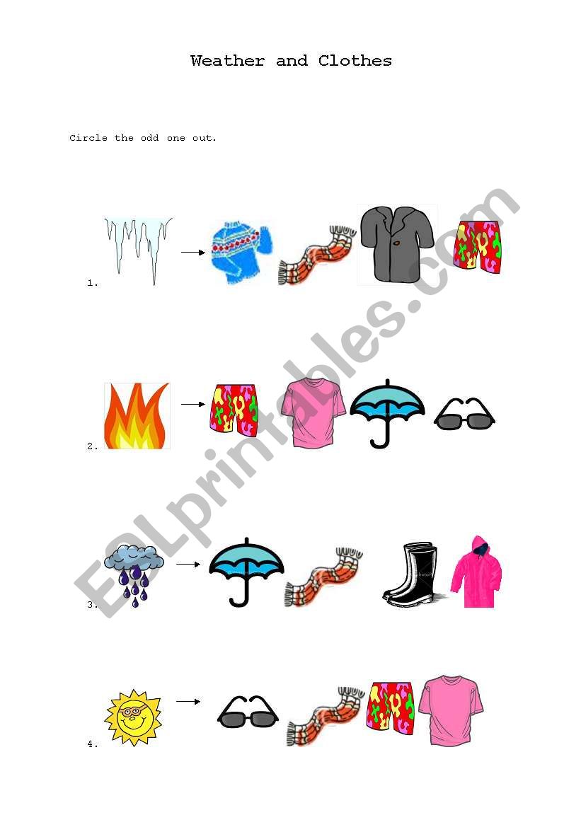 weather and clothes worksheet