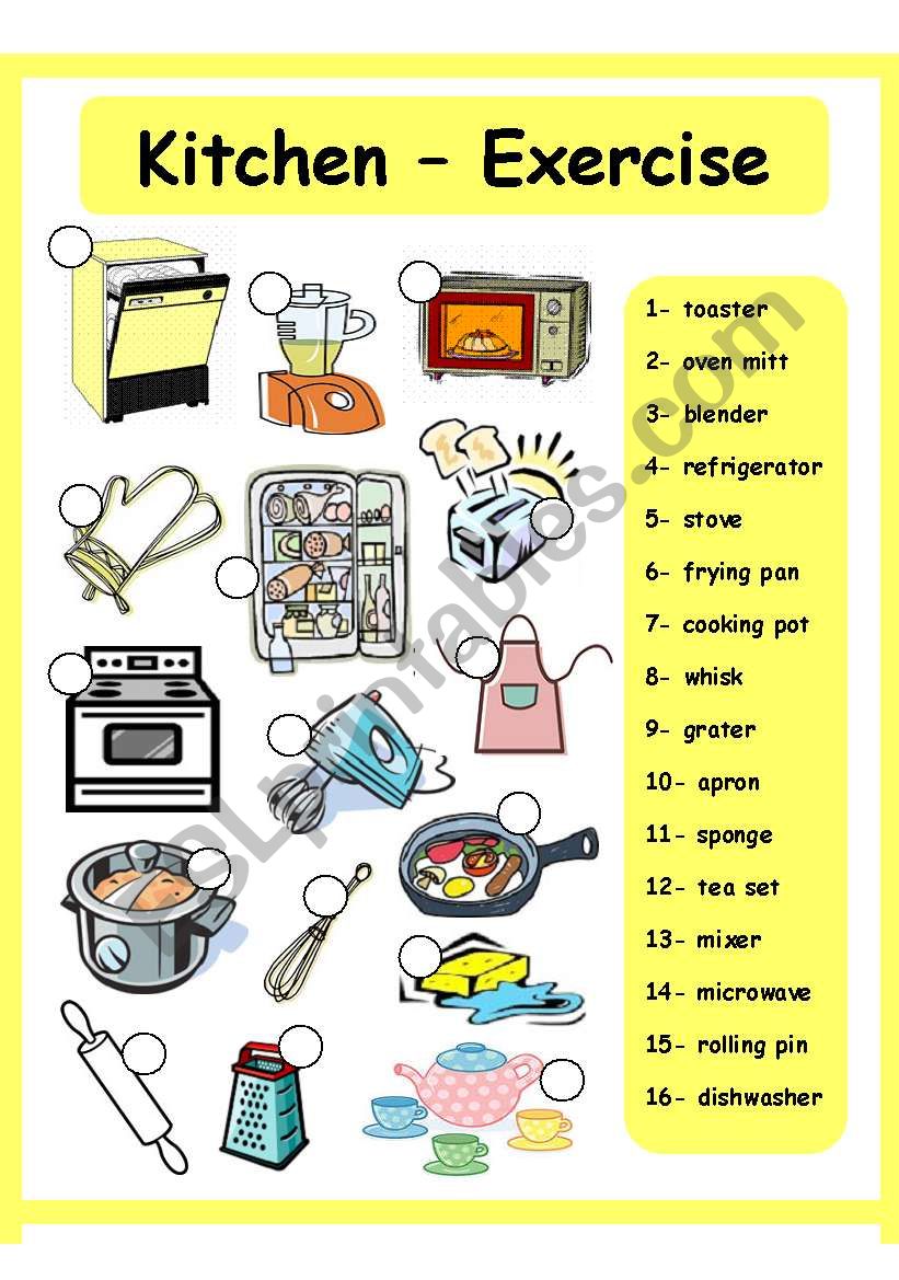 Kitchen - House worksheet