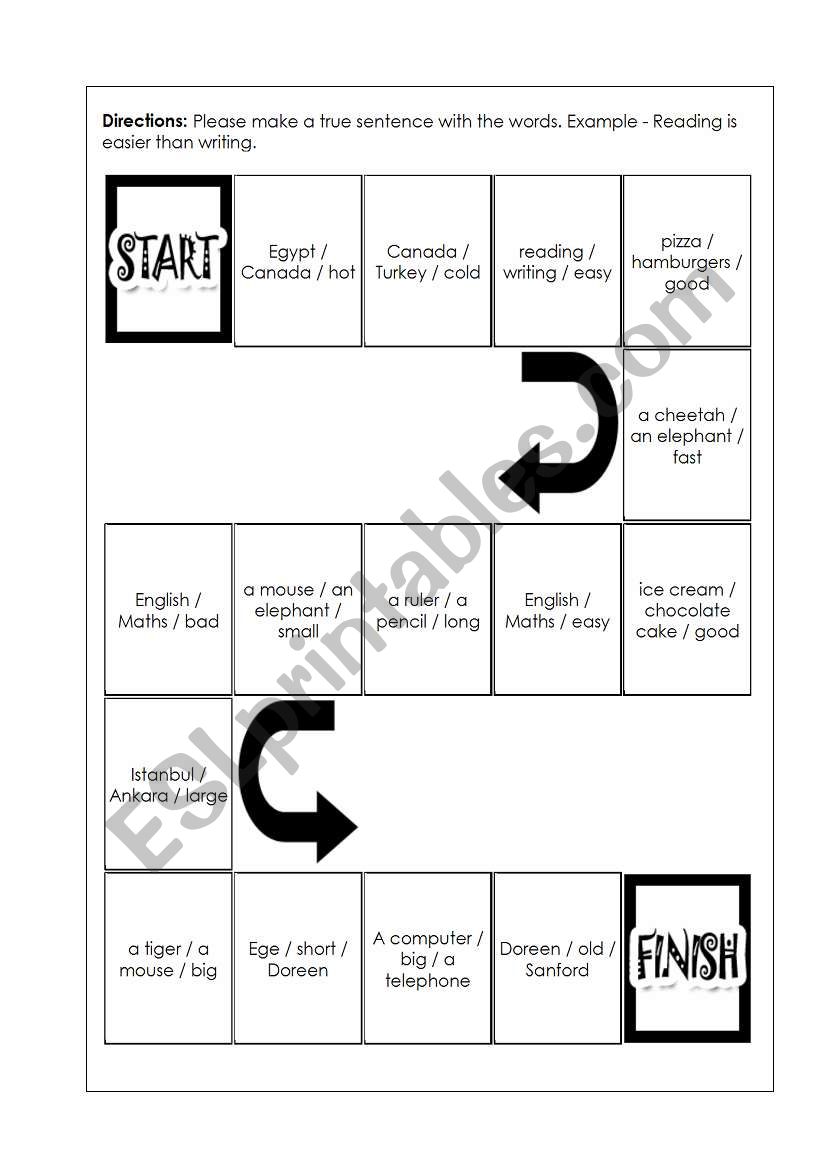 game worksheet