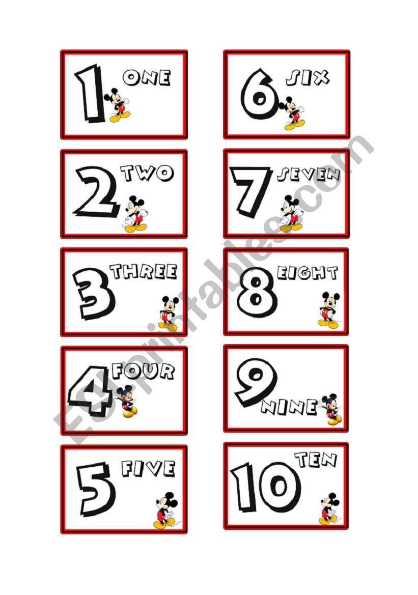 Mickey Mouse Numbers worksheet