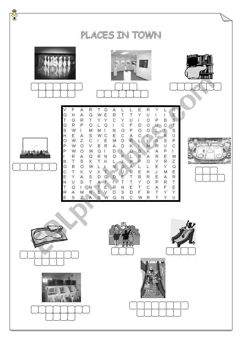 Places in Town worksheet