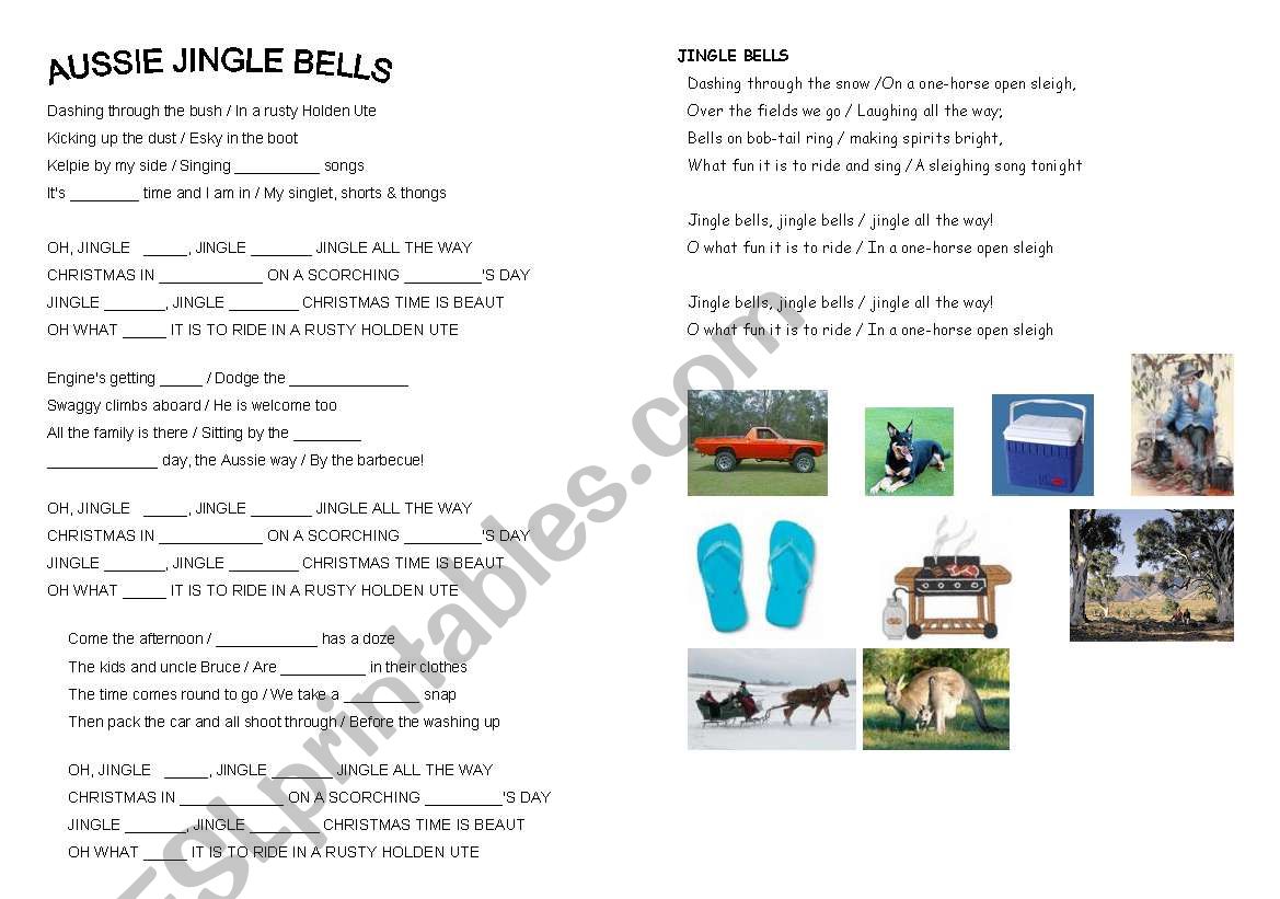 Aussie Jingle Bells worksheet