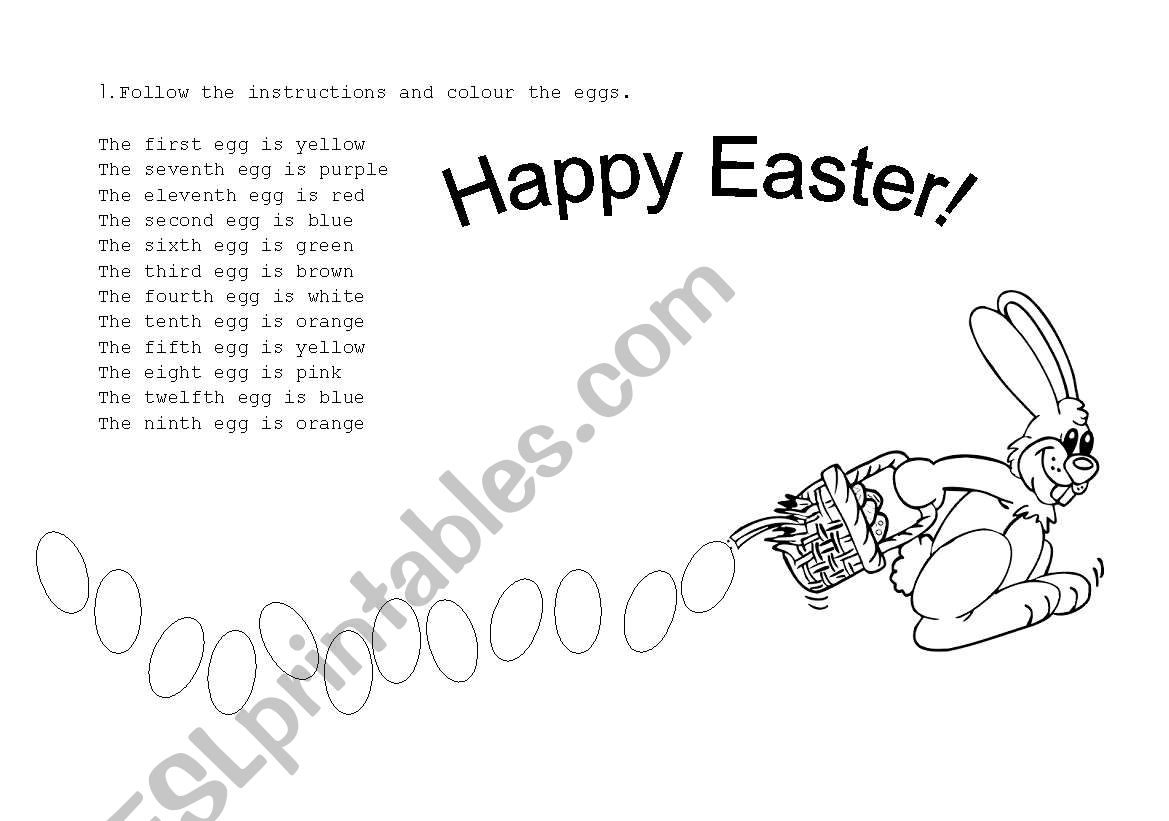 Easter eggs worksheet