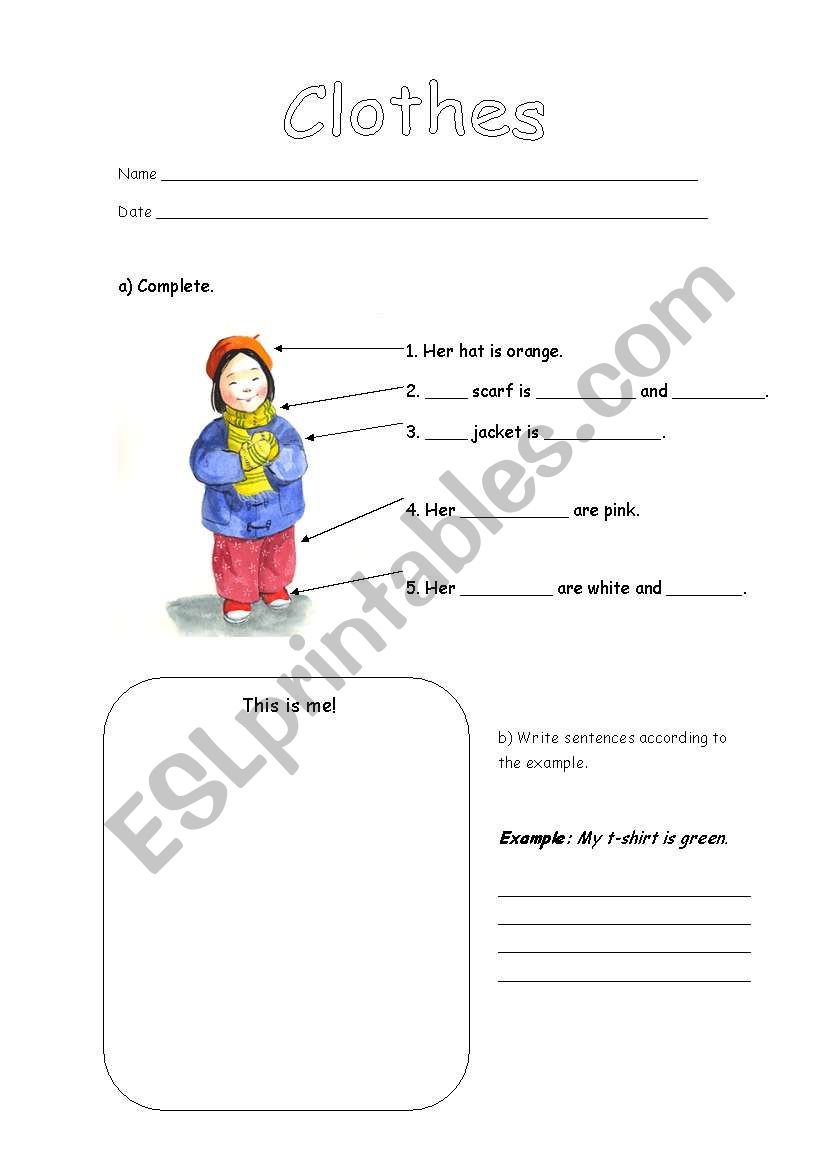 Clothes worksheet